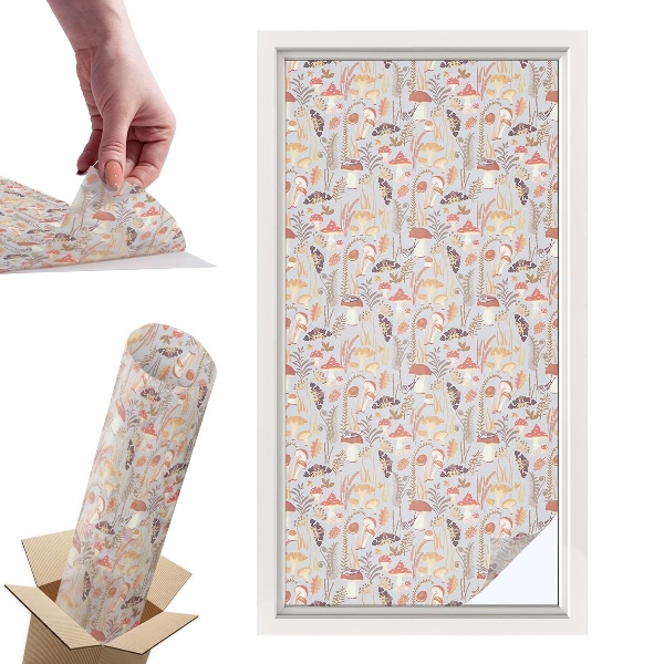 Okleina na okno mleczna Leśny wzór