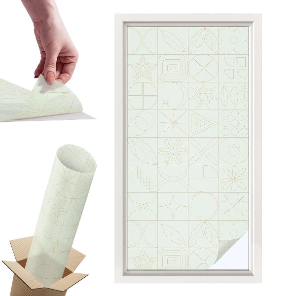 Okleina na okno mleczna Geometryczna mozaika