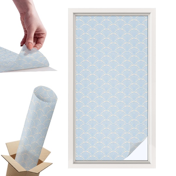 Witraż samoprzylepny na okno Japońskie fale