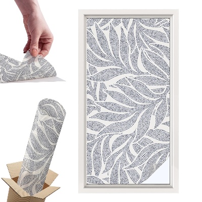 Witraż samoprzylepny na okno Krople liści