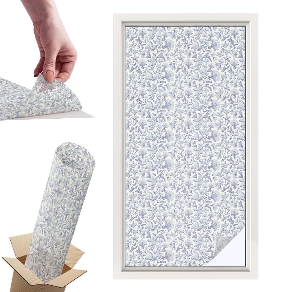 Naklejki witrażowe na drzwi Kwiatowy wzór