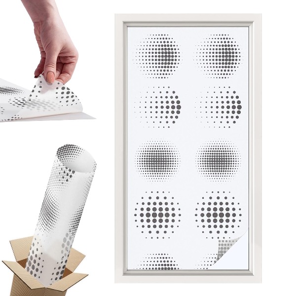 Witraż samoprzylepny na okno Kropkowe okręgi