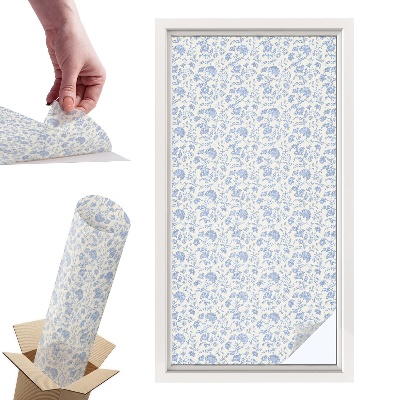 Witraż samoprzylepny na okno Kwiatowy wzór