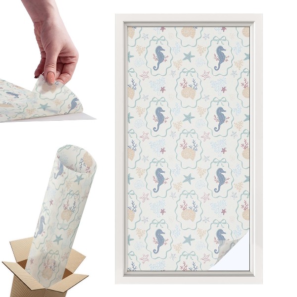 Witraż samoprzylepny na okno Koniki morskie