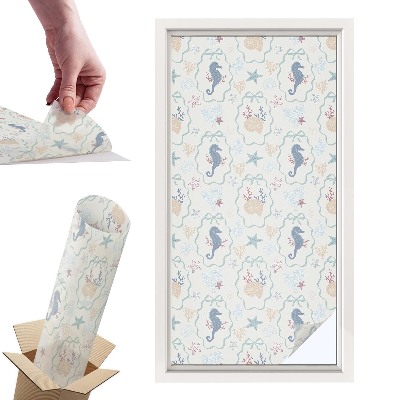 Witraż samoprzylepny na okno Koniki morskie