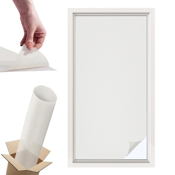 Naklejki witrażowe na drzwi Delikatna szarawa biel