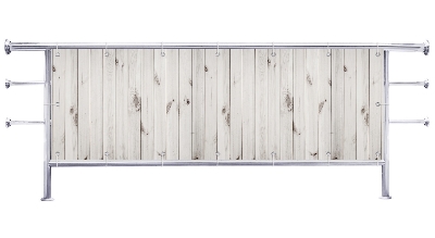 Osłona na balkon Białe pionowe deski