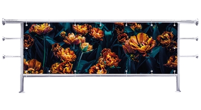 Osłona na balkon Czerwone kwiatki