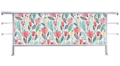 Osłona na balkon Ilustracja tulipany