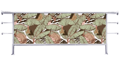 Osłona na balkon Liście bananowca białe tło