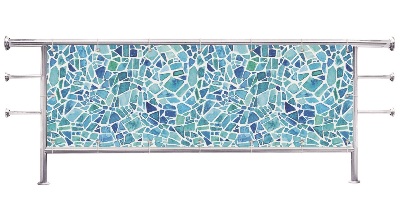 Osłona na barierkę balkonu Wzór niebieska mozaika