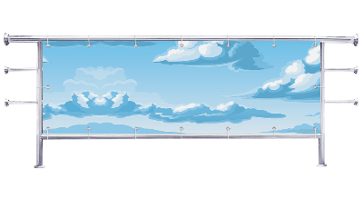 Osłona balkonu Chmury rysunkowe