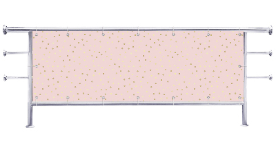 Osłona na balkon Złote kropki różowe tło