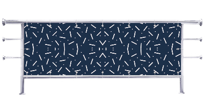 Osłona na balkon Kreski niebieskie tło