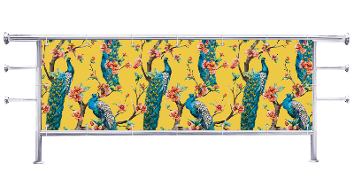 Osłona balkonu Paw na żółtym tle