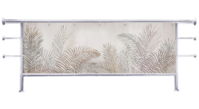 Osłona balkonowa na wymiar Rysunkowe rośliny szare tło