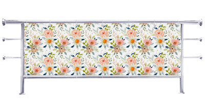 Osłona balkonu Kwiecisty wzór białe tło