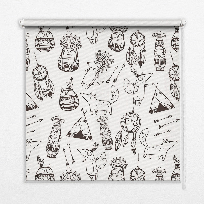 Roleta wewnętrzna na okno Rysunki indiańskie