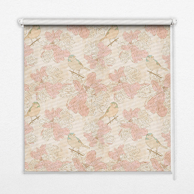 Roleta wewnętrzna Kwiaty i ptaszki