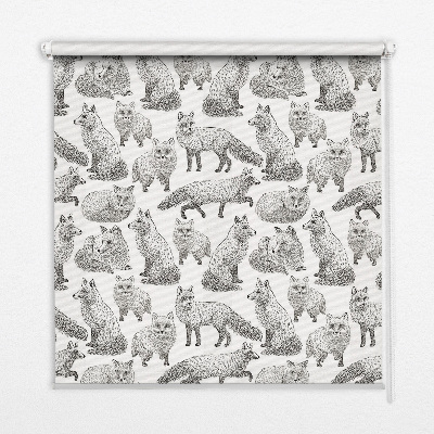 Roleta materiałowa Szare liski