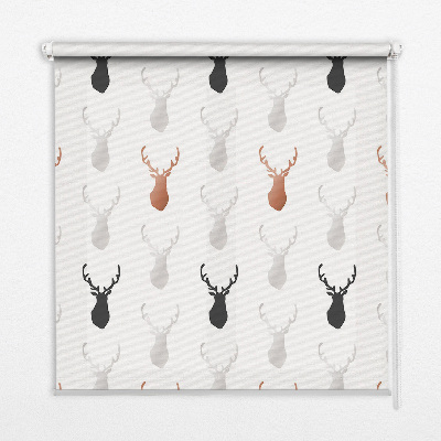 Roleta na okno Rysowane głowy jeleni
