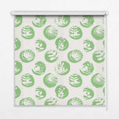 Roleta przeciwsłoneczna Rośliny odbite na zielonych kręgach