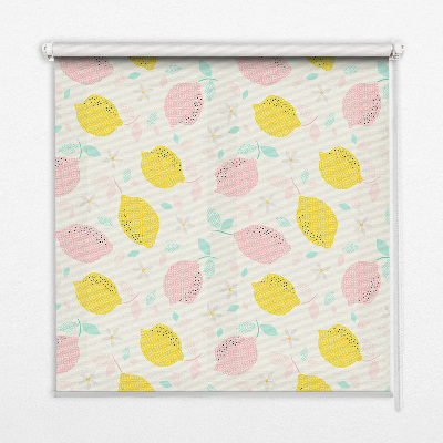 Roleta wewnętrzna Różowe i żółte cytryny
