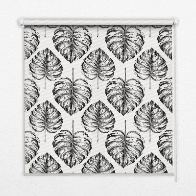 Roleta na okno Liście w kolorze szarym