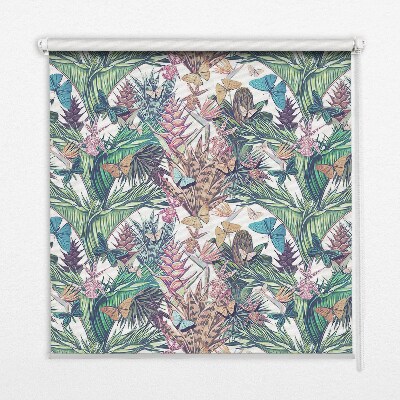 Roleta na drzwi balkonowe Motyle na kwiatach