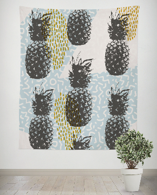 Plakat tekstylny Szary ananas