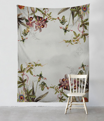 Plakat tekstylny Klasyczne tropikalne kwiaty